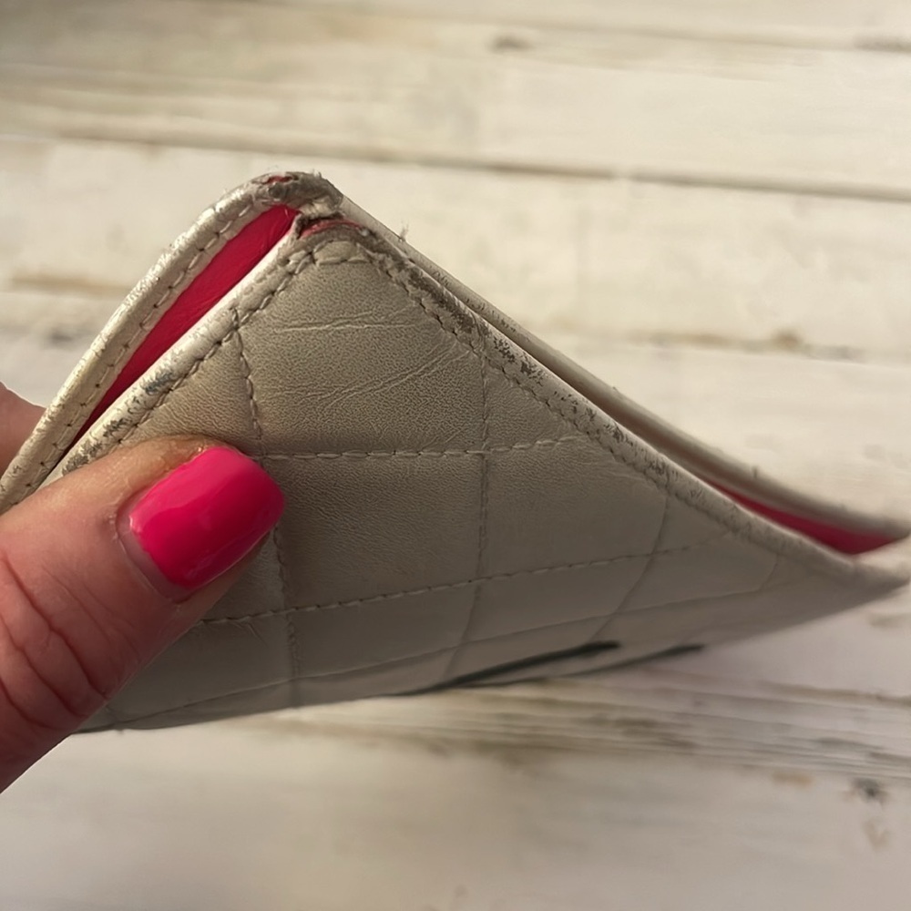 CHANEL Cambon Long Wallet White Quilted Leather Black CC Pink Interior - Picture 10 of 14